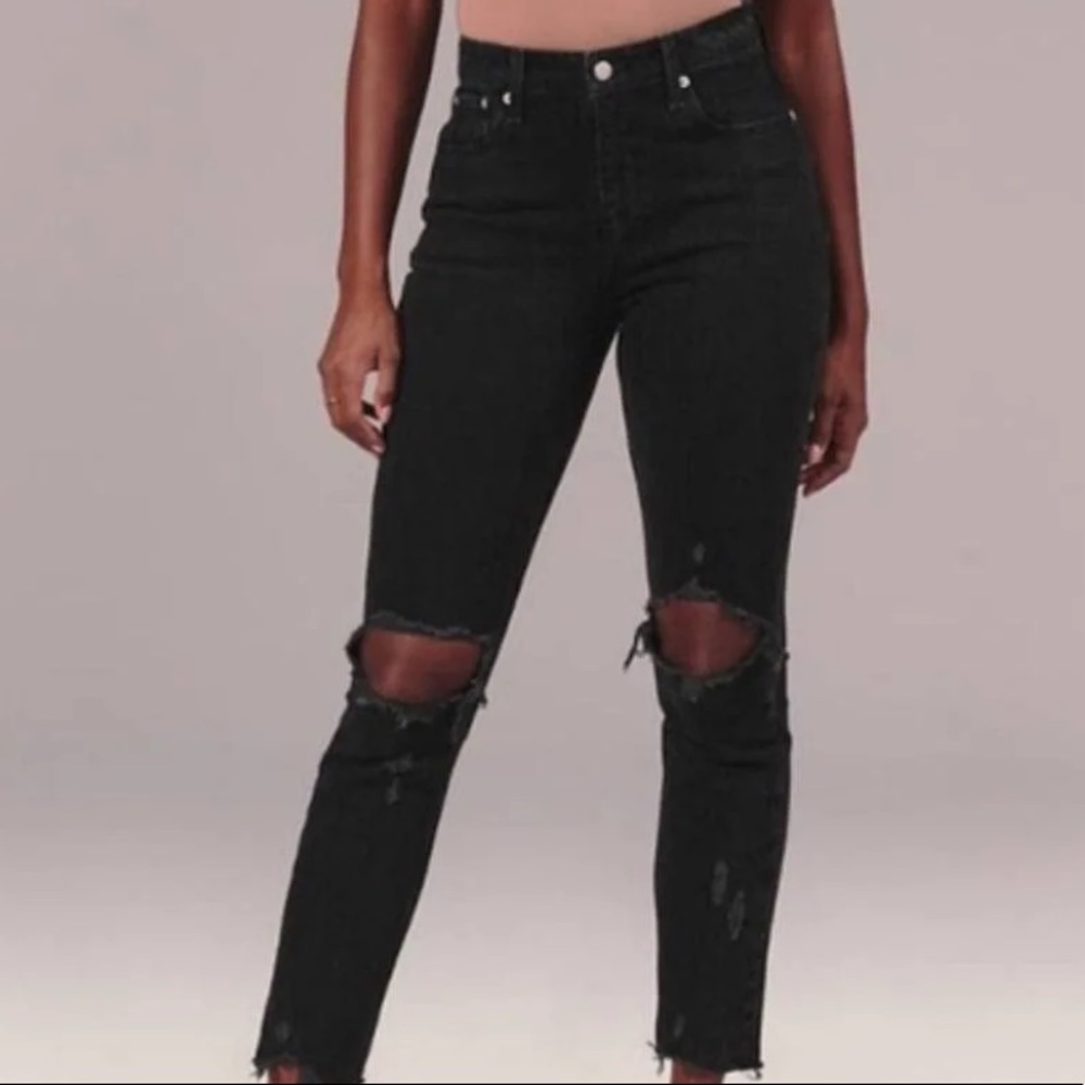 Mom High Rise Black Abercrombie Jeans